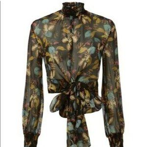 NICHOLAS Multicolor Floral Sheer Blouse